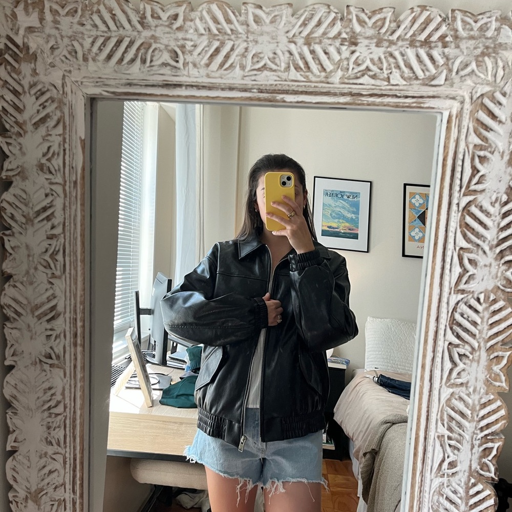 Zara Oversized Faux Leather Jacket